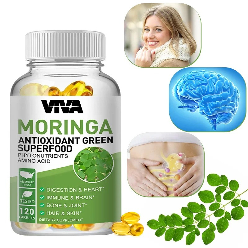 Moringa Leaf Powder - Capsule Moringa da 1000 mg, un