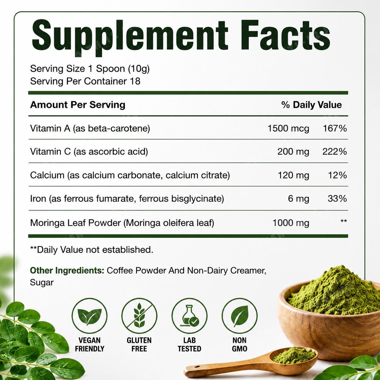 Docteat Polvere di Moringa con - Moringa Leaf Powder recensione e prezzo