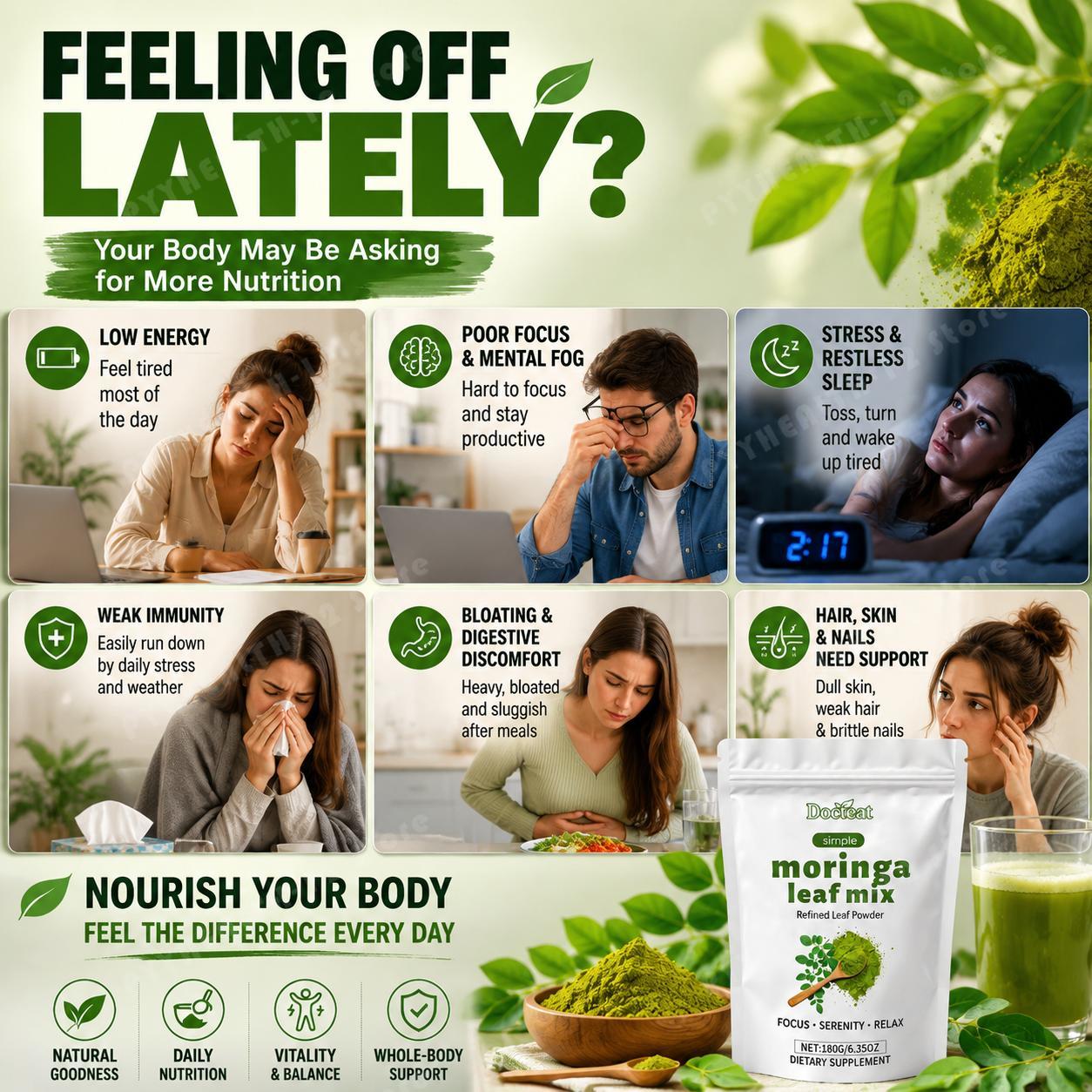 Docteat Polvere di Moringa con - Moringa Leaf Powder recensione e prezzo